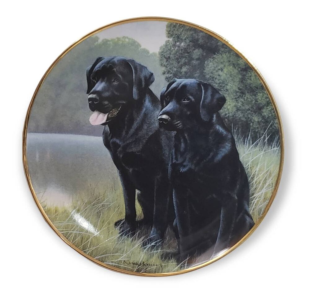 Franklin Mint SPORTING COMPANIONS Labrador Dogs Collector Plate by Nigel Hemming